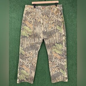 Vintage 90’s Duxbak Realtree Bark Leaf Camo Denim Jeans Mens Size 38